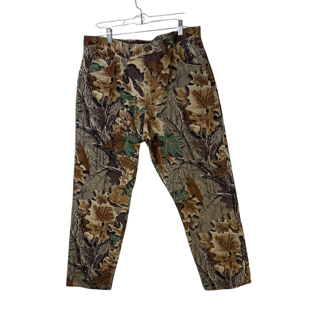 Wrangler Rugged Wear Mens 38x30 Camo Pants Advantage Timber Leaf Made in USA